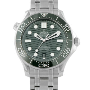 Omega Seamaster Diver Green Dial Steel Watch 210.30.42.20.10.001 front view