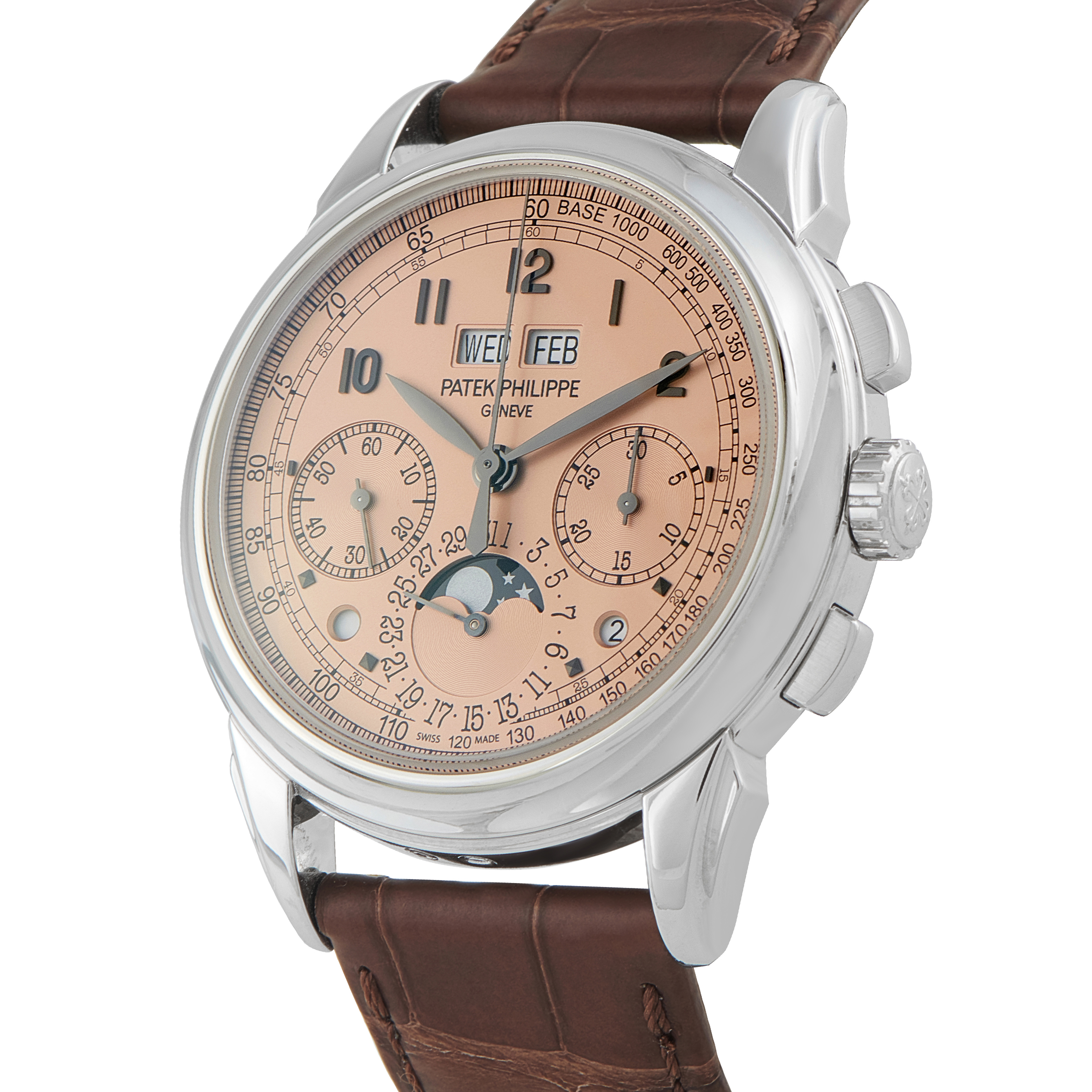 Patek Philippe Perpetual Calendar Chronograph Salmon Dial Platinum Watch 5270P-001