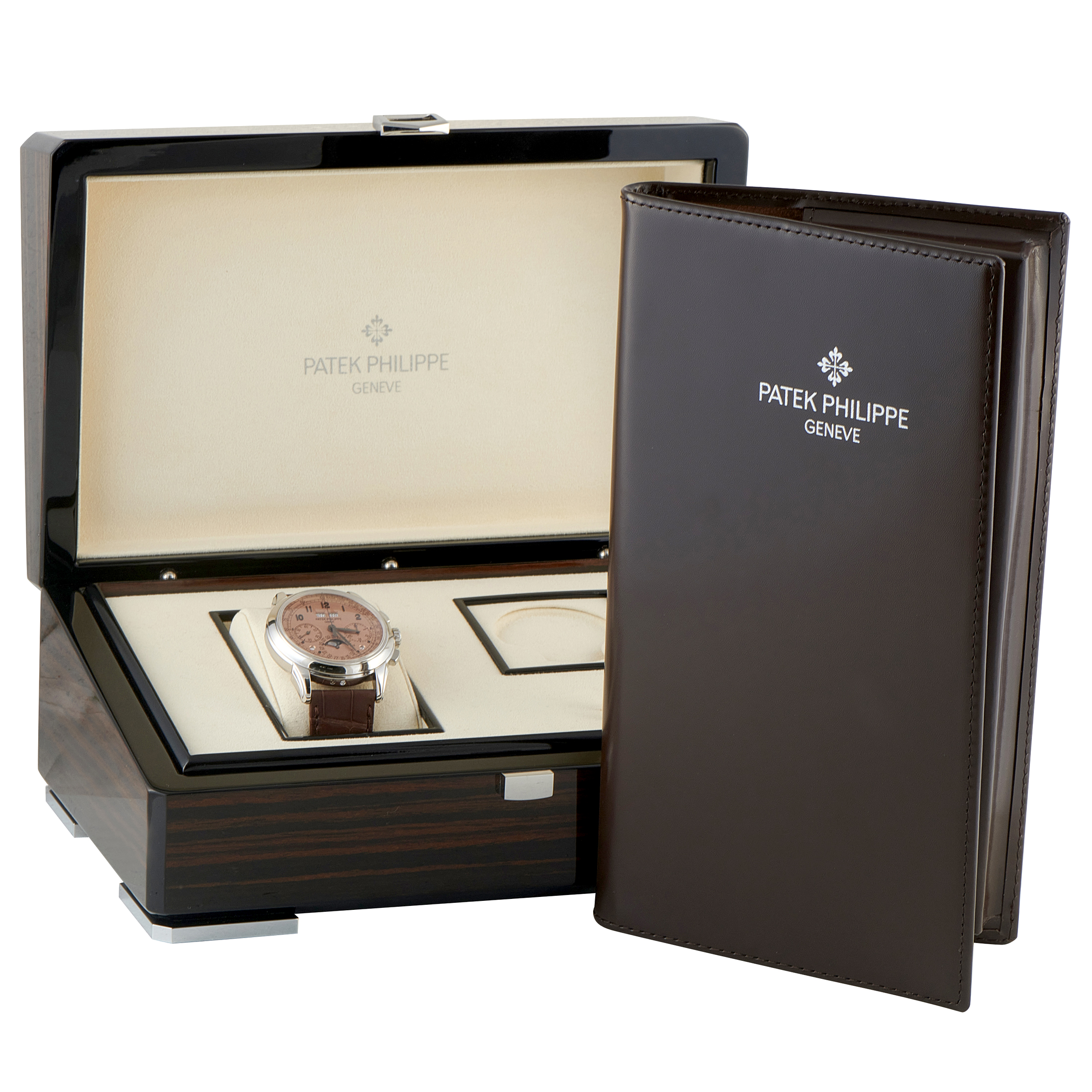 Patek Philippe Perpetual Calendar Chronograph Salmon Dial Platinum Watch 5270P-001