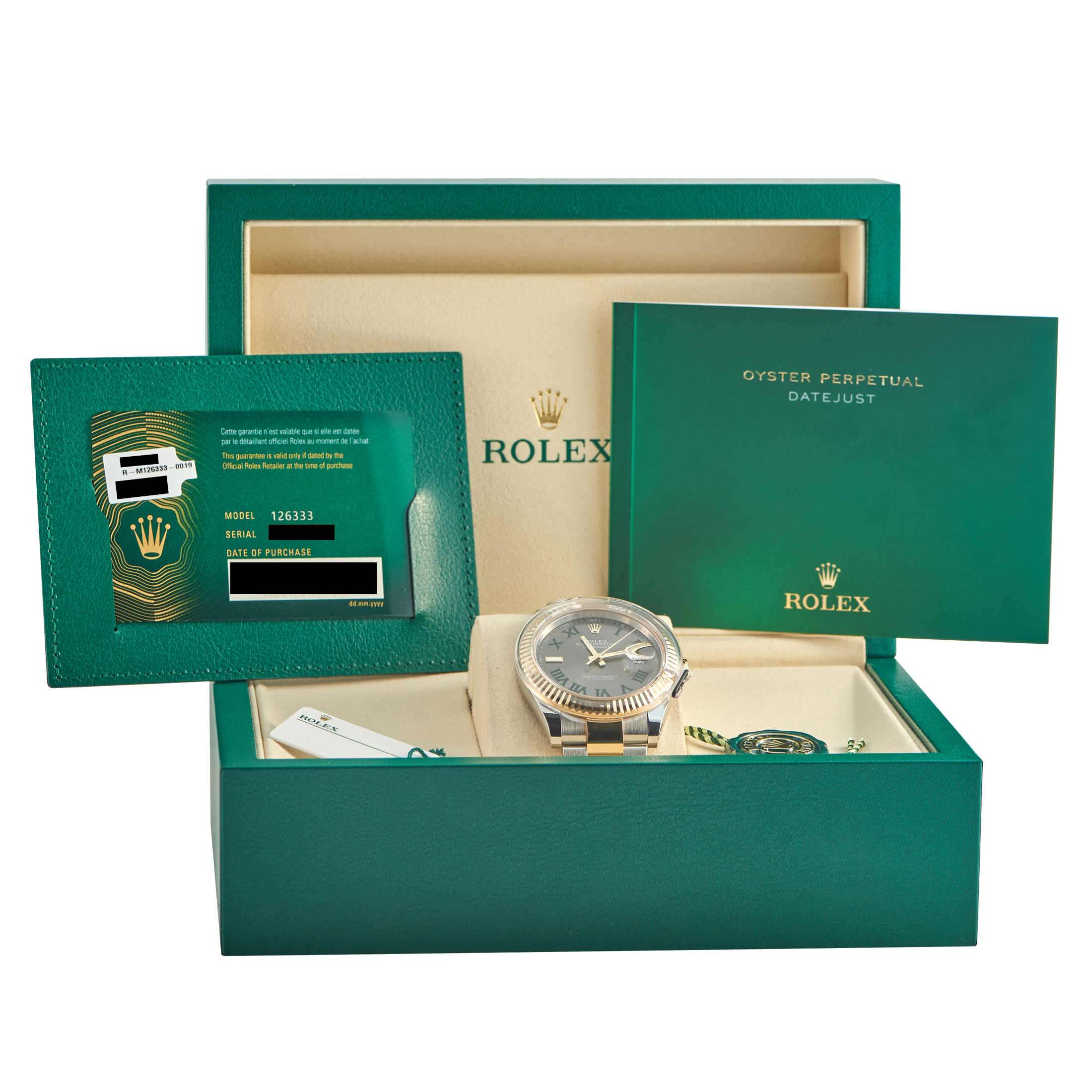 Rolex Datejust 41 Wimbledon Dial Two-Tone Oyster Watch 126333