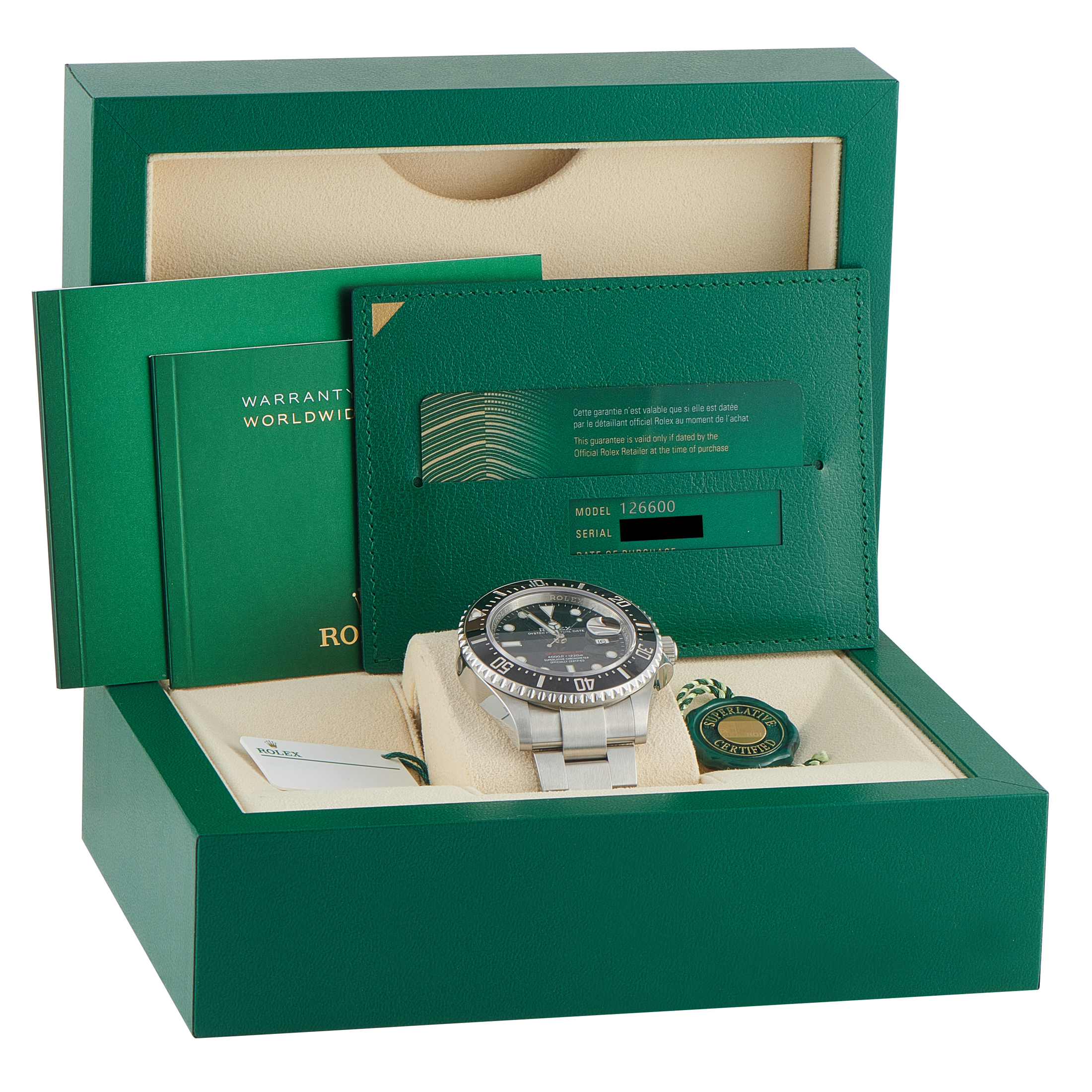Rolex Sea-Dweller Black Dial Steel Watch 126600