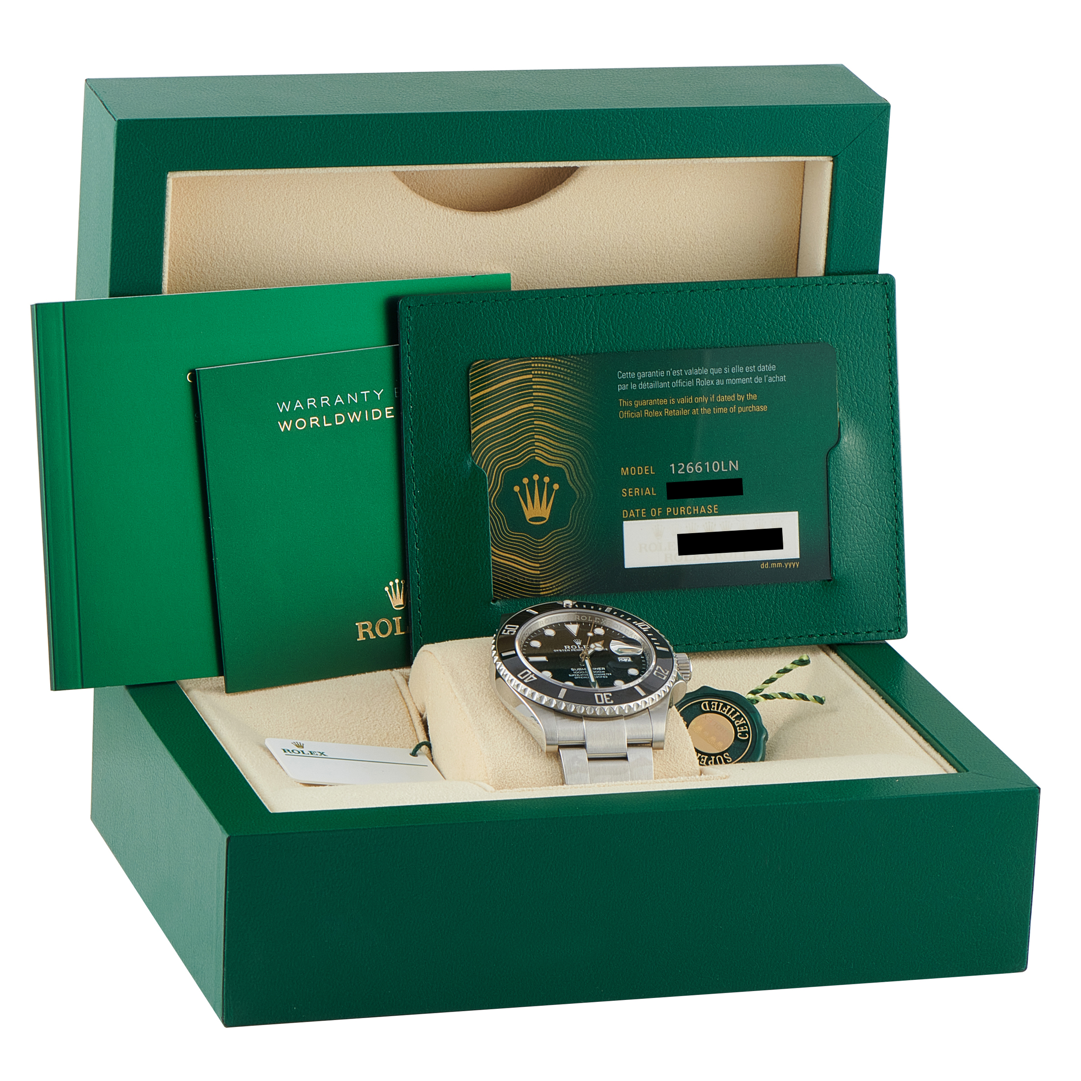 Rolex Submariner Date Black Dial Steel Watch 126610LN