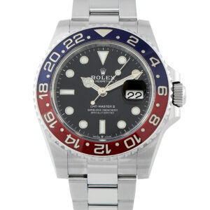 Rolex GMT-Master II Pepsi Steel Oyster Watch 126710BLRO front view