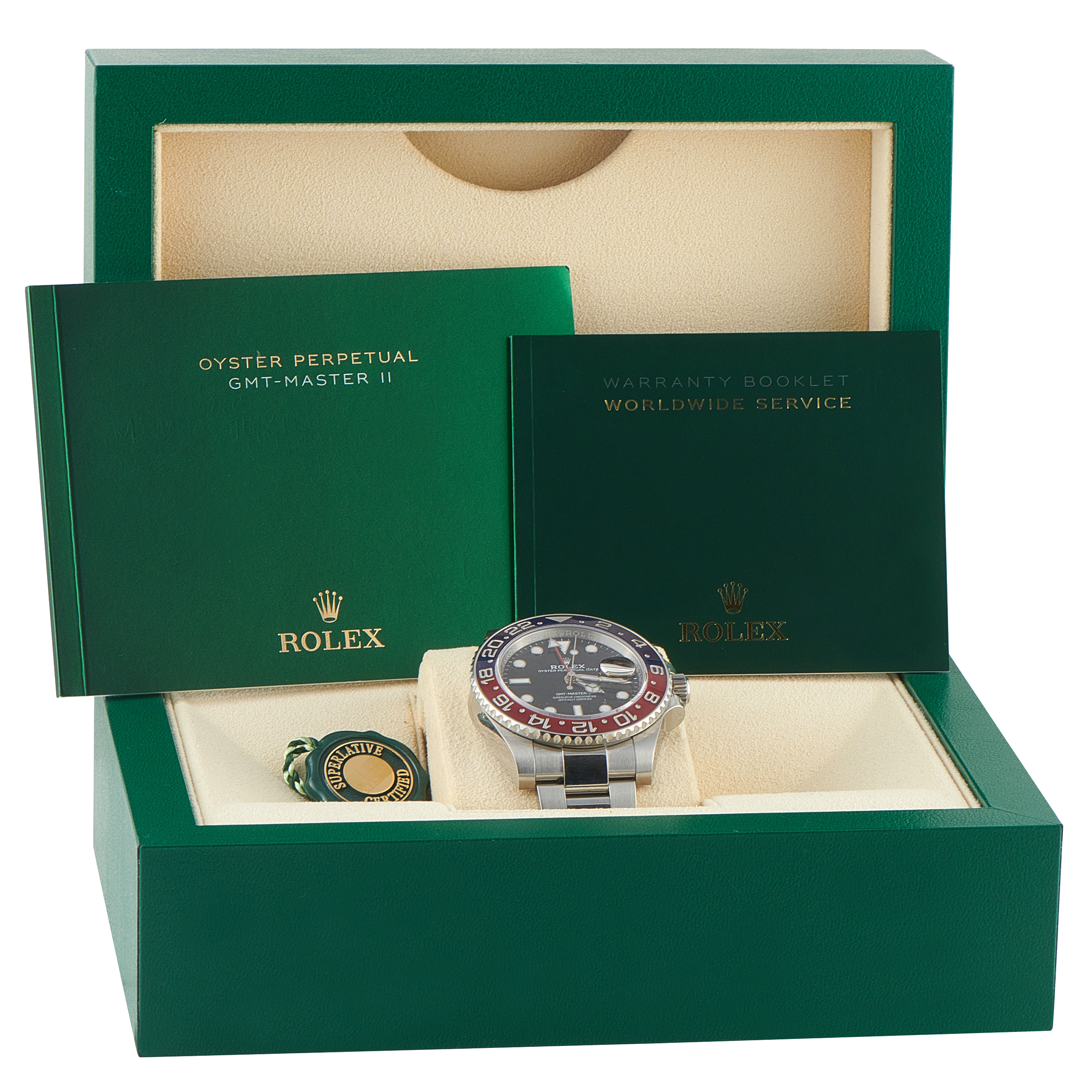 Rolex GMT-Master II Pepsi Steel Oyster Watch 126710BLRO box