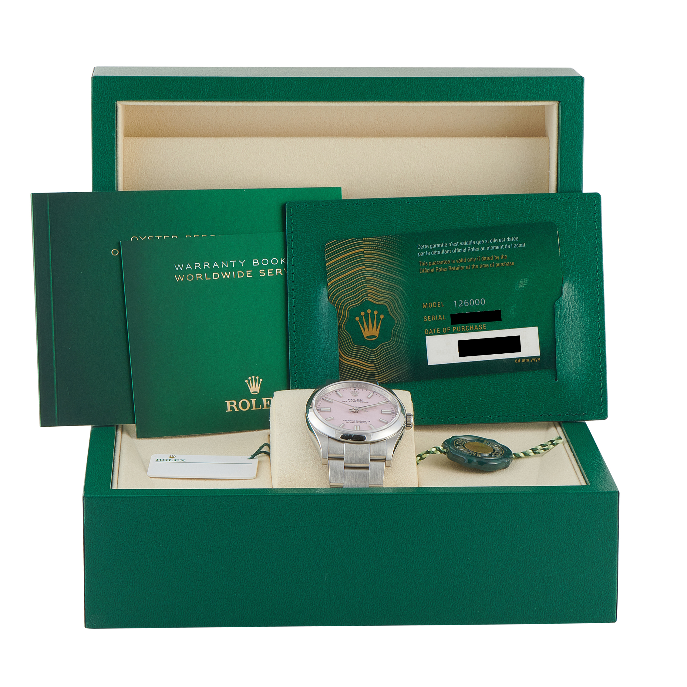 Rolex Oyster Perpetual 36 Candy Pink Dial Steel Watch 126000