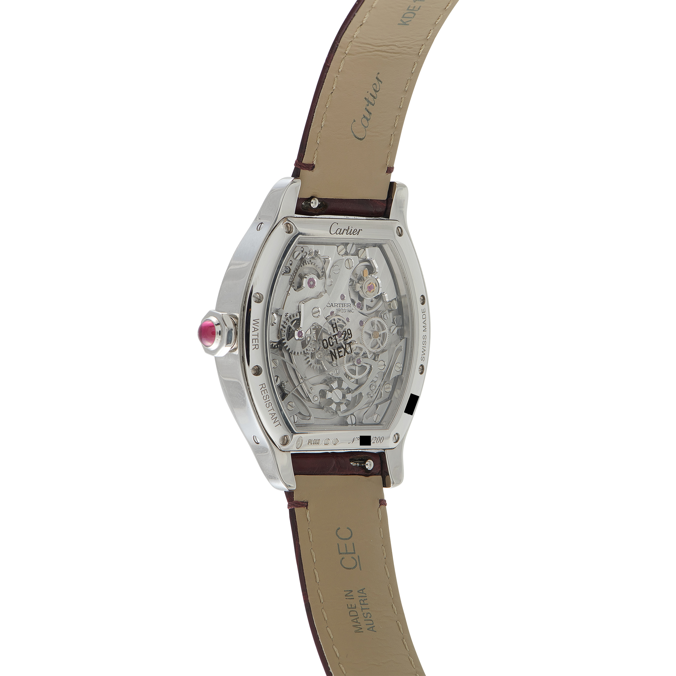 Cartier Privé Tortue Platinum Watch whto0008