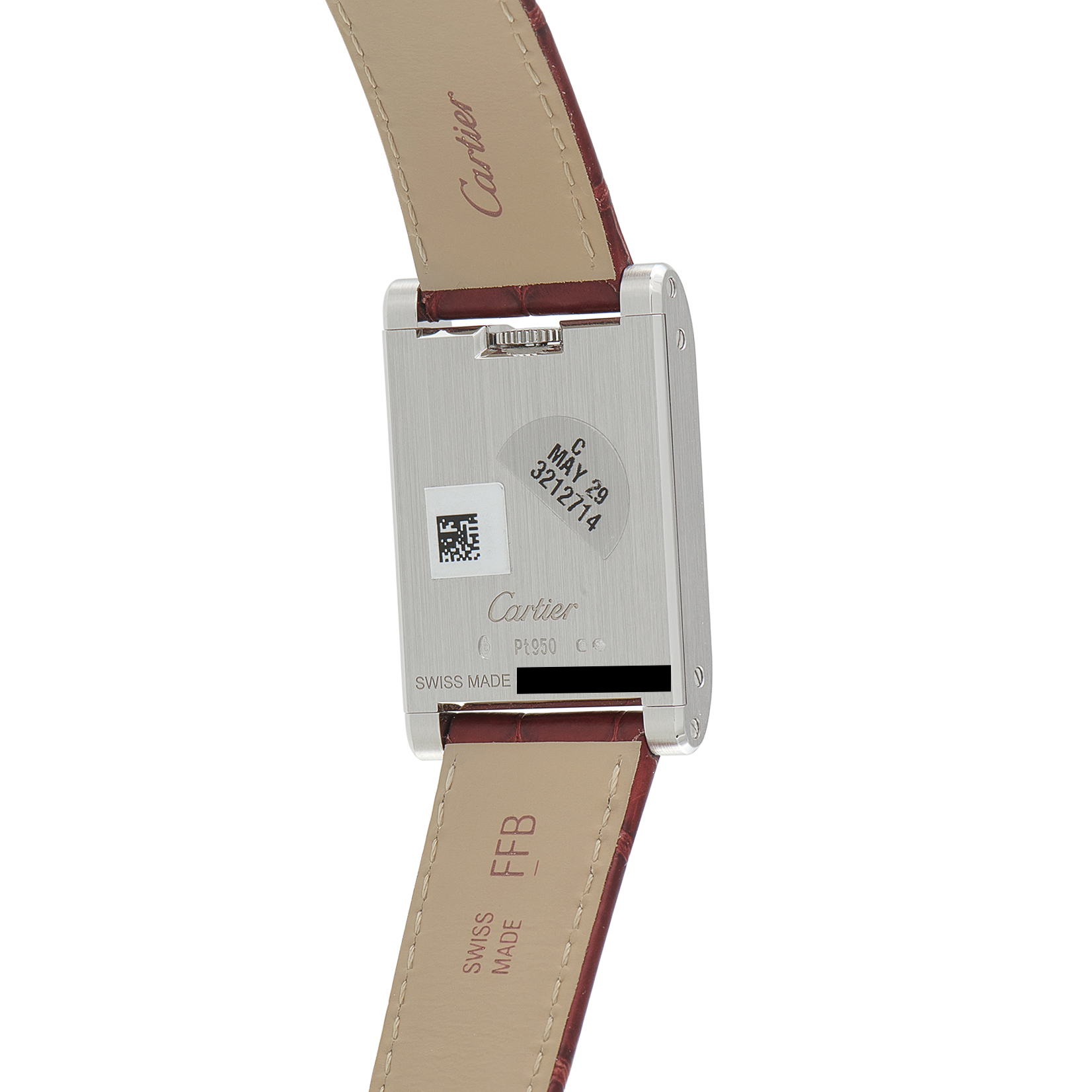 Cartier Privé Tank à Guichets Platinum Watch WGTA0236