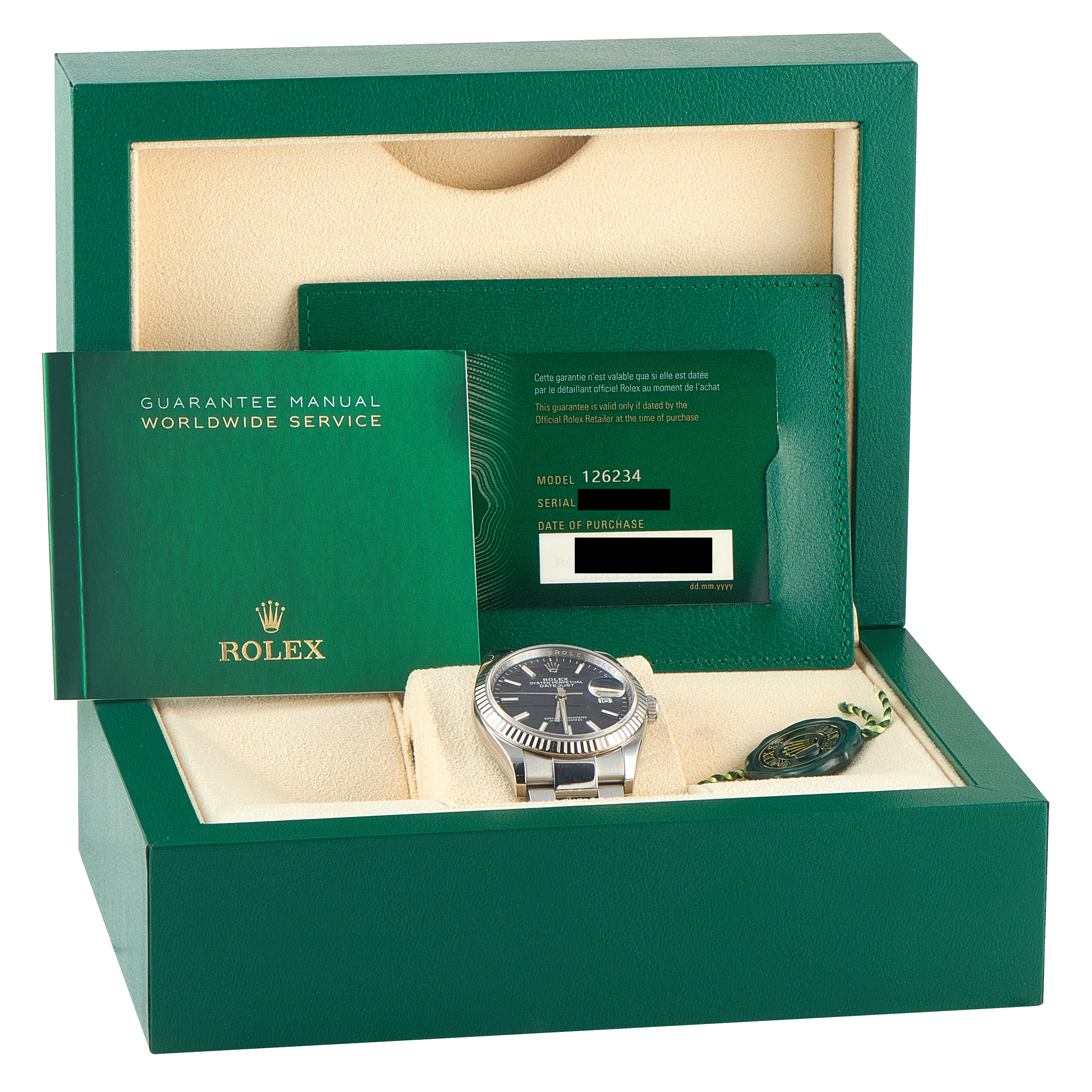 Rolex Datejust 36 Blue Fluted Dial Steel Oyster Watch 126234