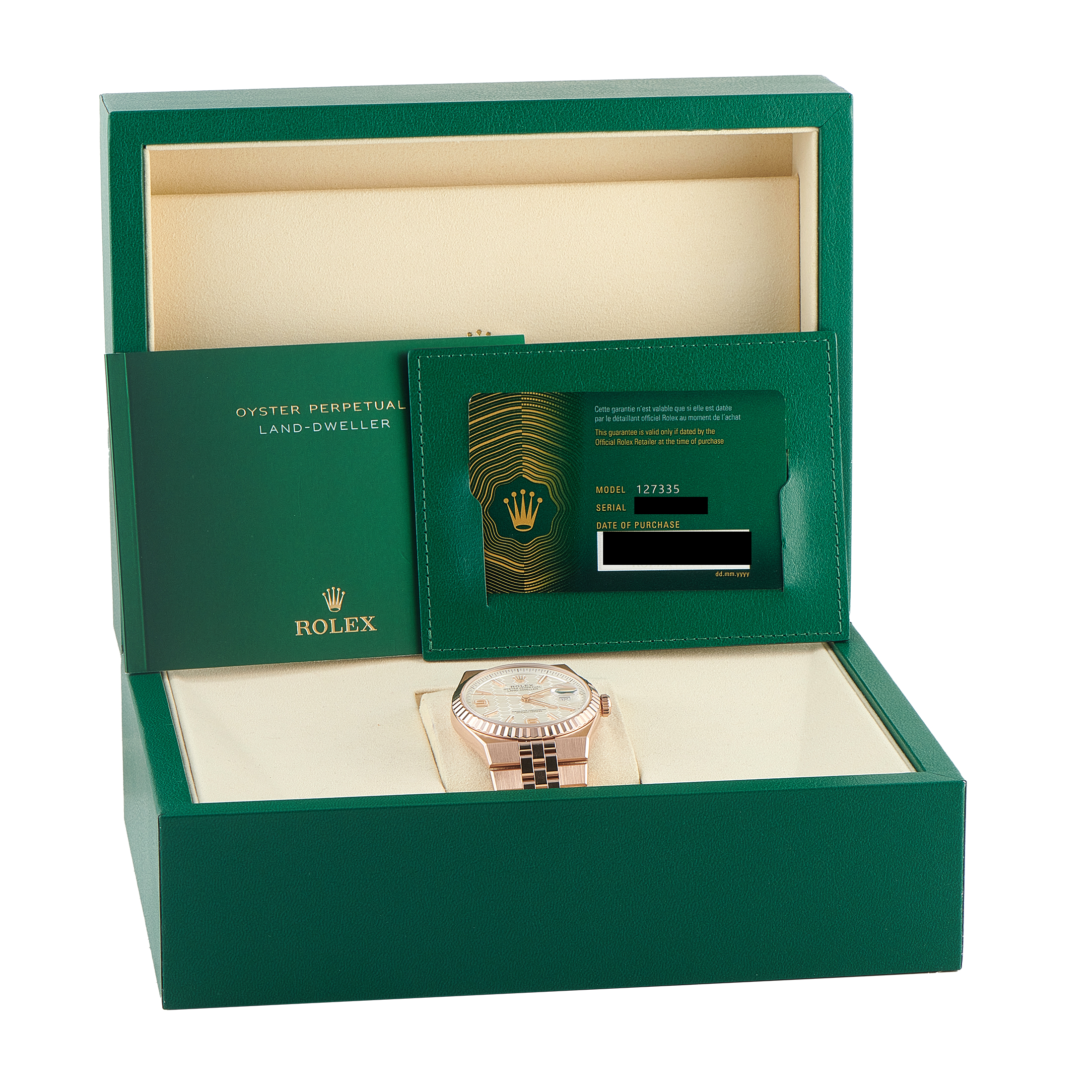 Rolex Land-Dweller 40 Everose Gold Flat Jubilee Watch 127335
