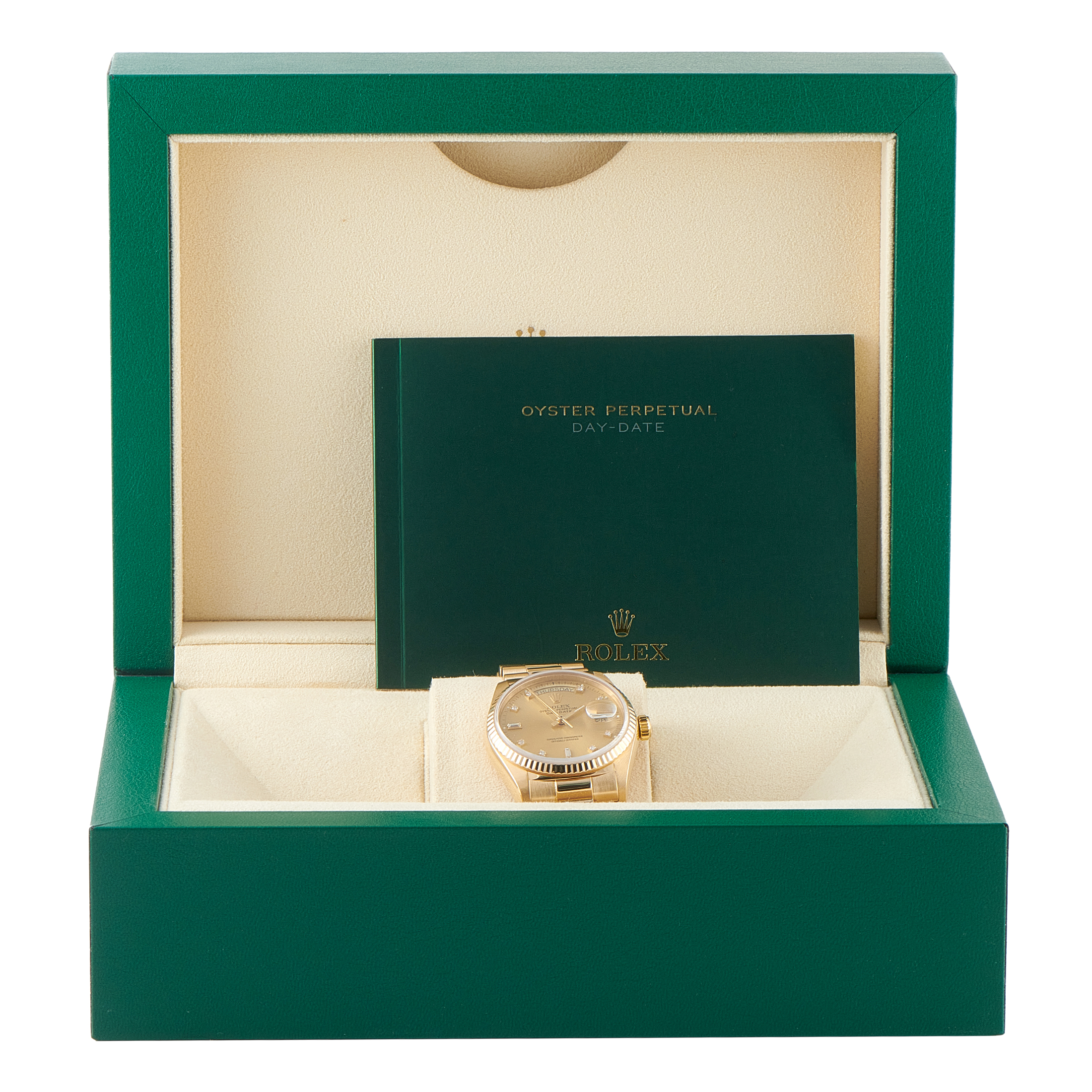 Rolex Day-Date Champagne Diamond Dial Yellow Gold President Watch 18038 - Image 5