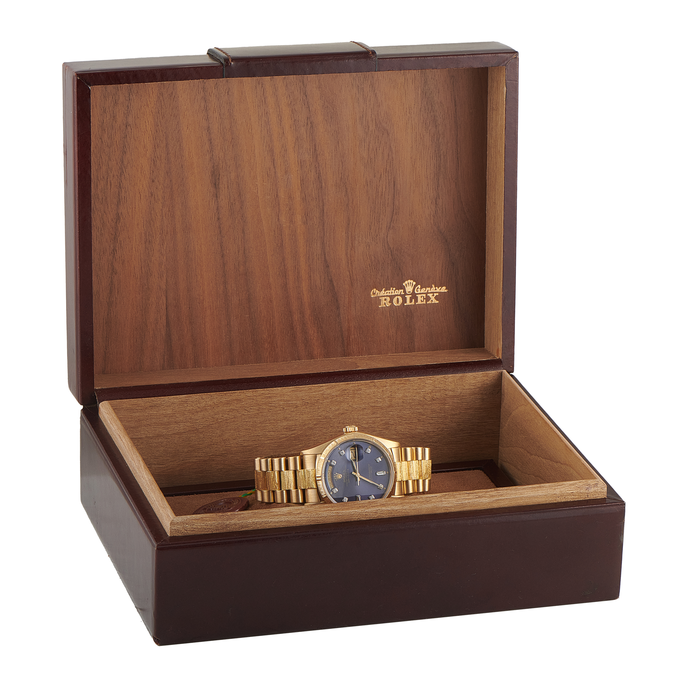 Rolex Day-Date 36 Bark Blue Dial Yellow Gold President Watch 18078 - Image 5