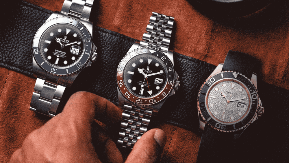 Rolex Pepsi GMT-Master II, Rolex Submariner 126619LB "Cookie Monster", Rolex Yacht-Master Diamond pave dial