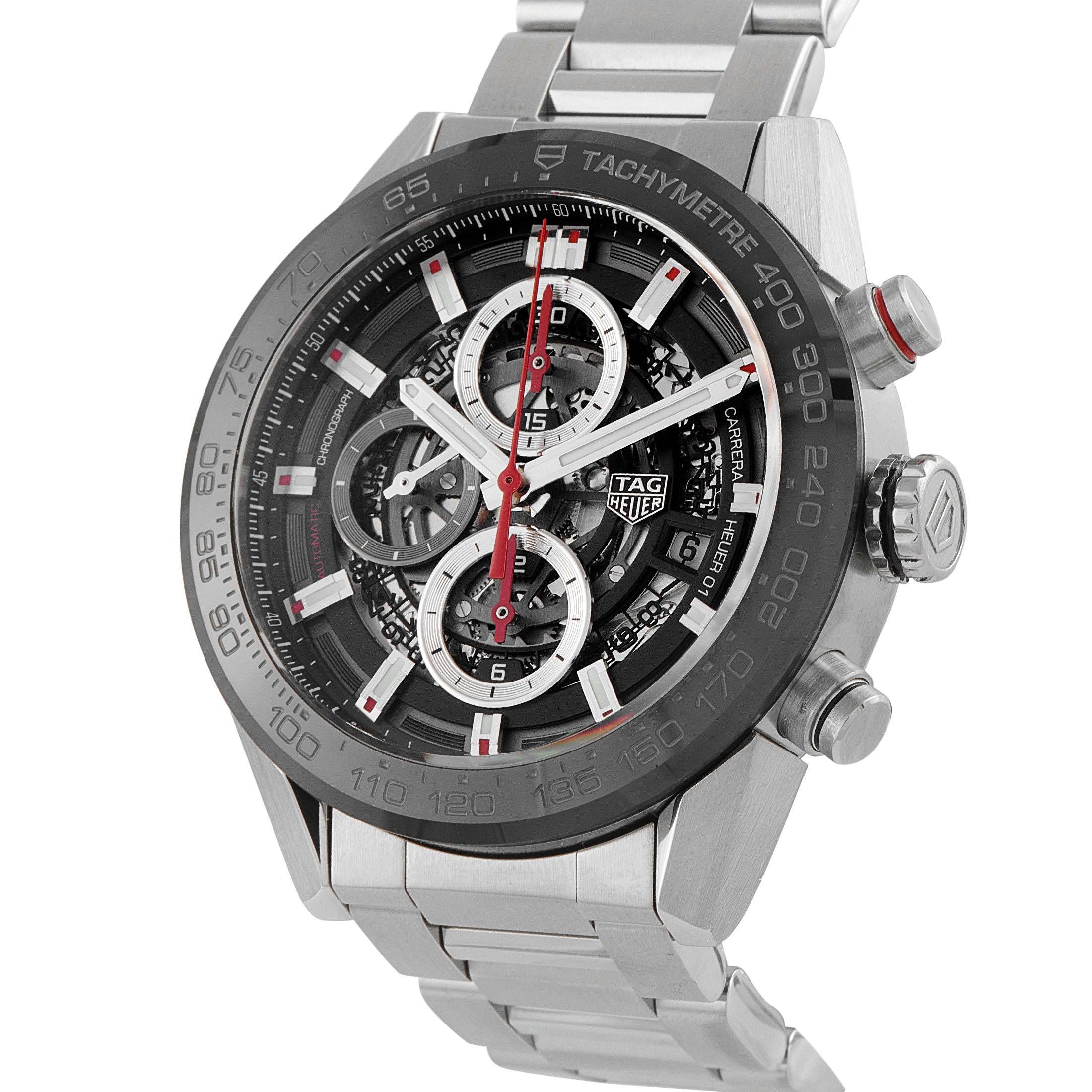 Tag Heuer Carrera Caliber Heuer 01 Chronograph Steel Watch wah5000