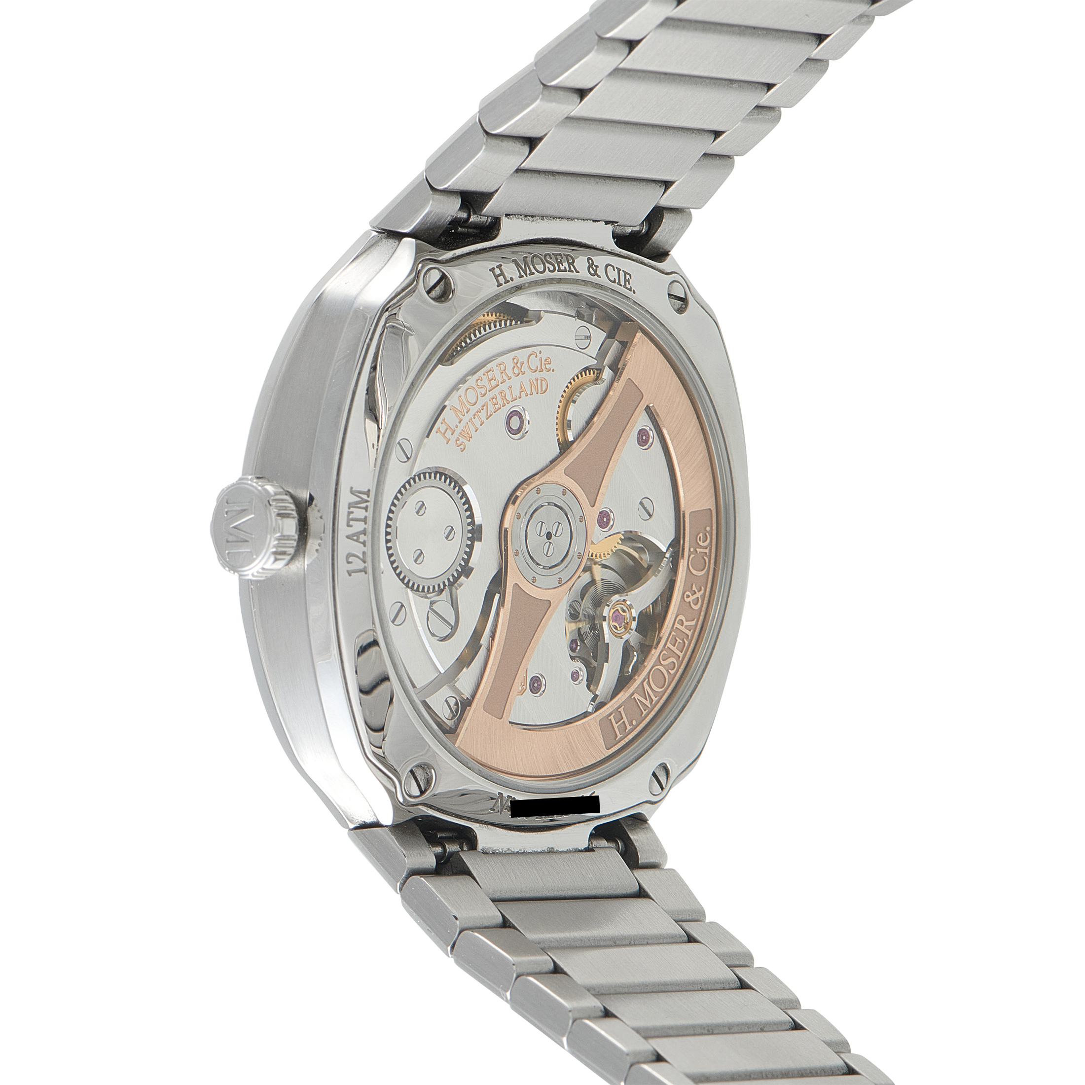 H. Moser & Cie Streamliner Centre Seconds Green Fume Dial Steel Watch 6200-1200 - Image 3