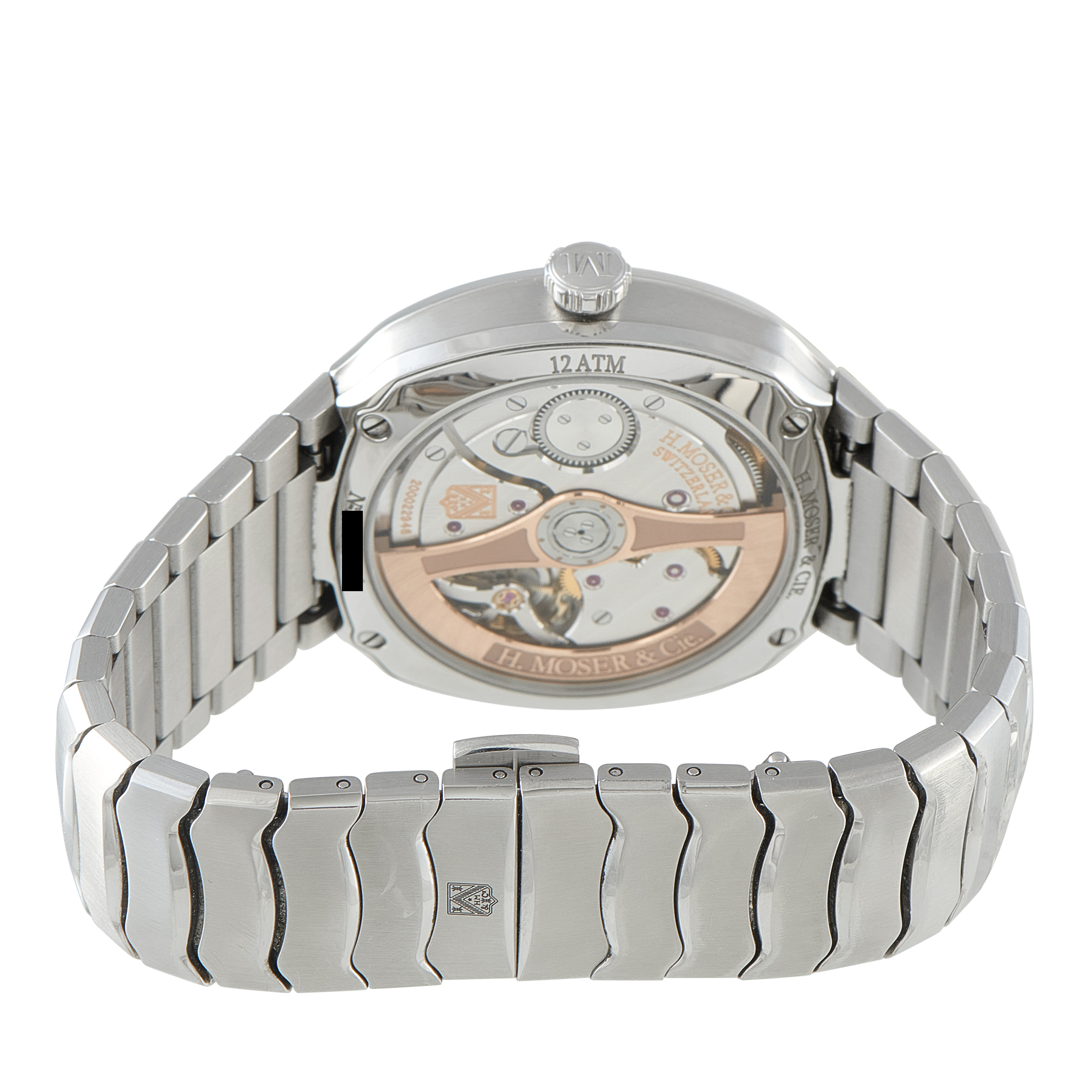 H. Moser & Cie Streamliner Centre Seconds Green Fume Dial Steel Watch 6200-1200 - Image 4