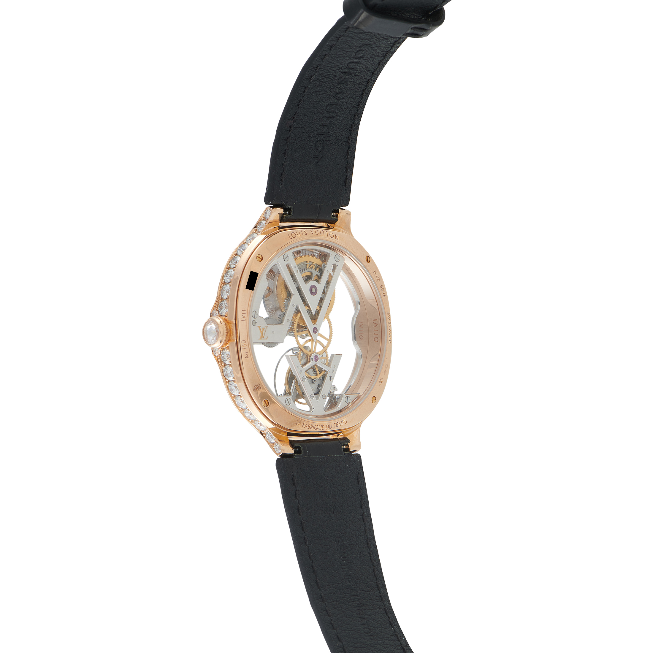 Louis Vuitton Voyager Flying Tourbillon Poinçon de Genève Diamond and Rose Gold Watch - Image 3
