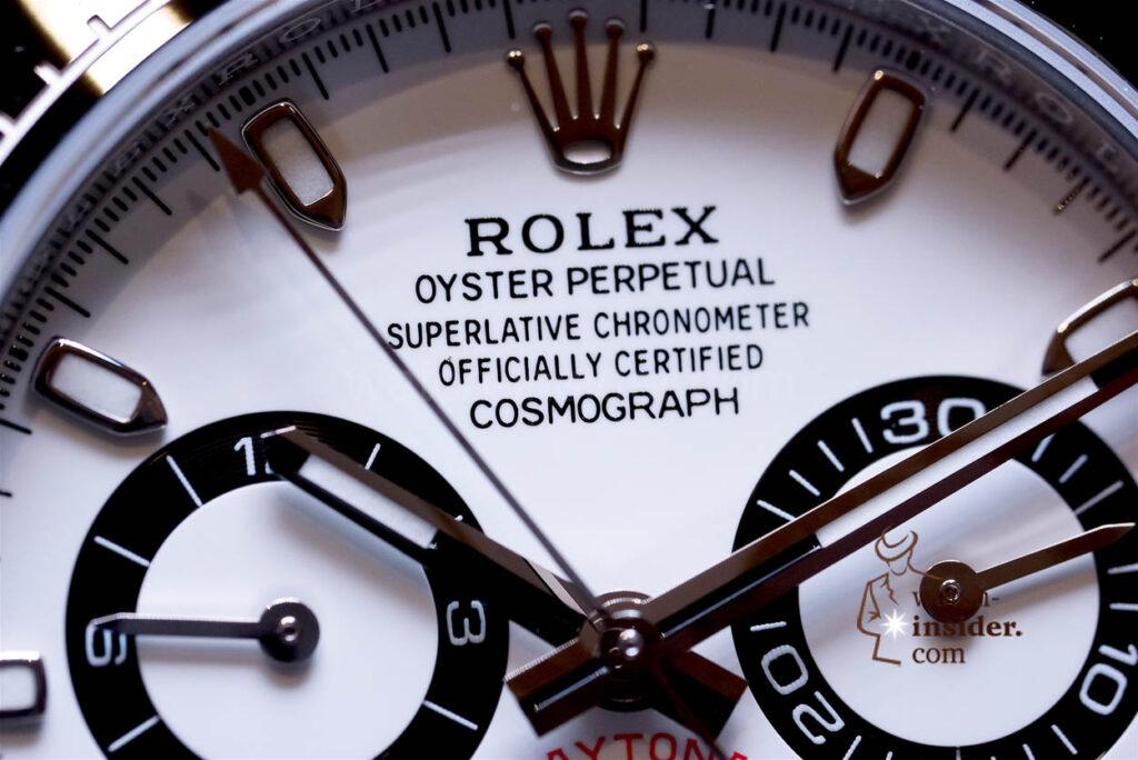 Real Rolex Daytona dial stamps and lettering
