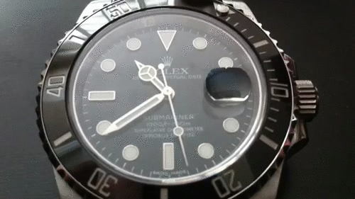 The hand sweep of a real Rolex 