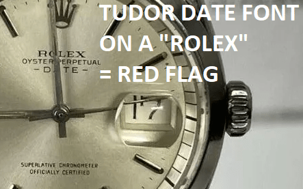 Fake Rolex with Tudor date font