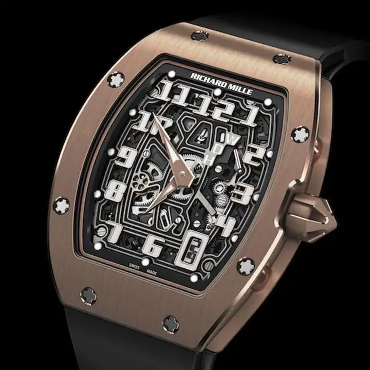 Luke's RM 67-01 Extra Flat Automatic 18K Rose Gold with a skeletonized dial