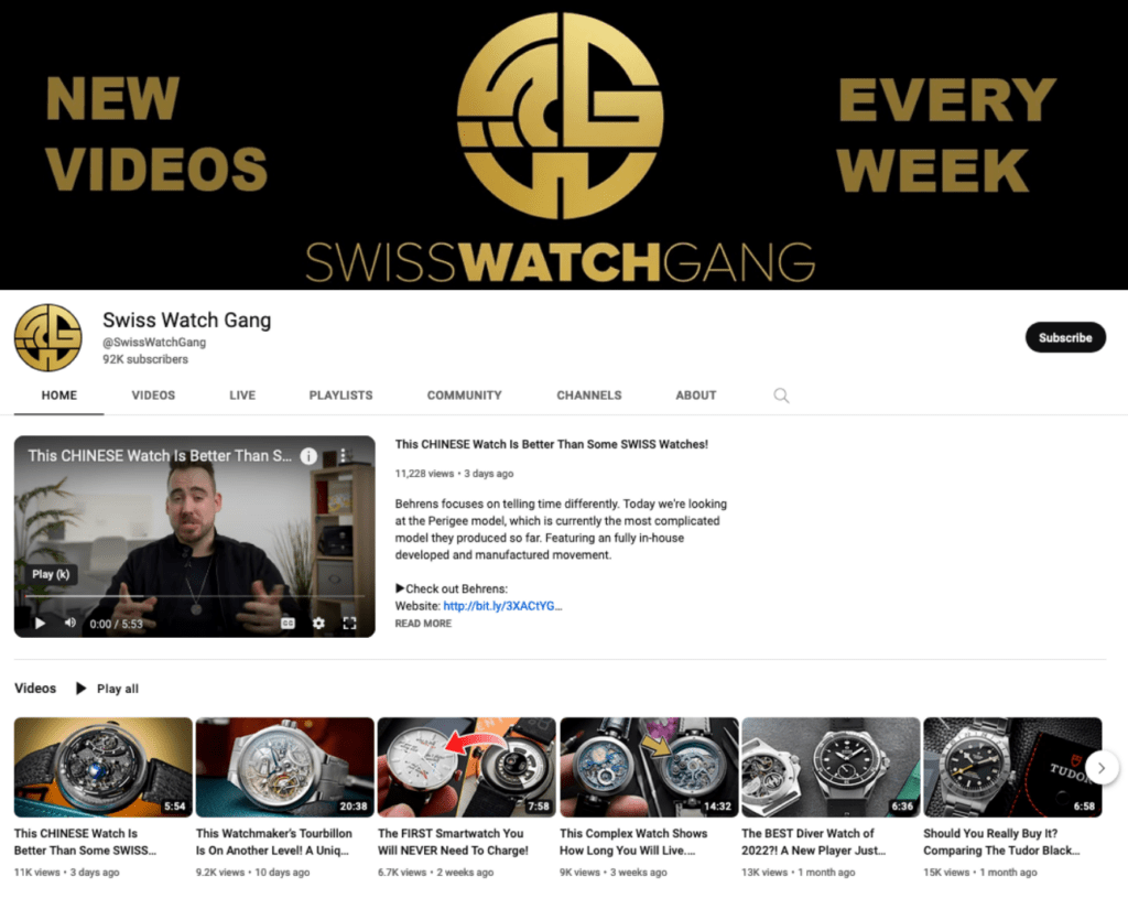 Swiss Watch Gang YouTube