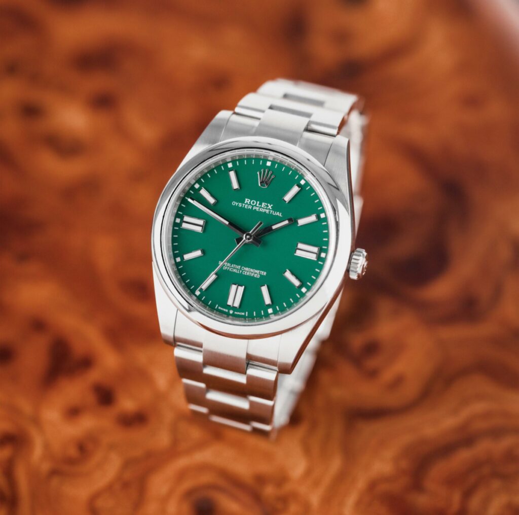 Rolex Oyster Perpetual 41mm Green Dial Watch 124300
