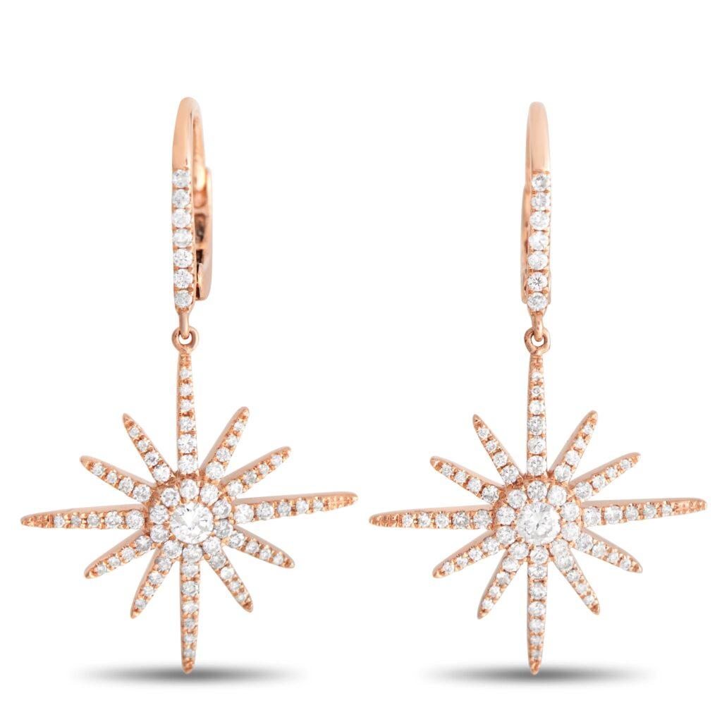Shop Rose Diamond Starburst Dangle Earrings