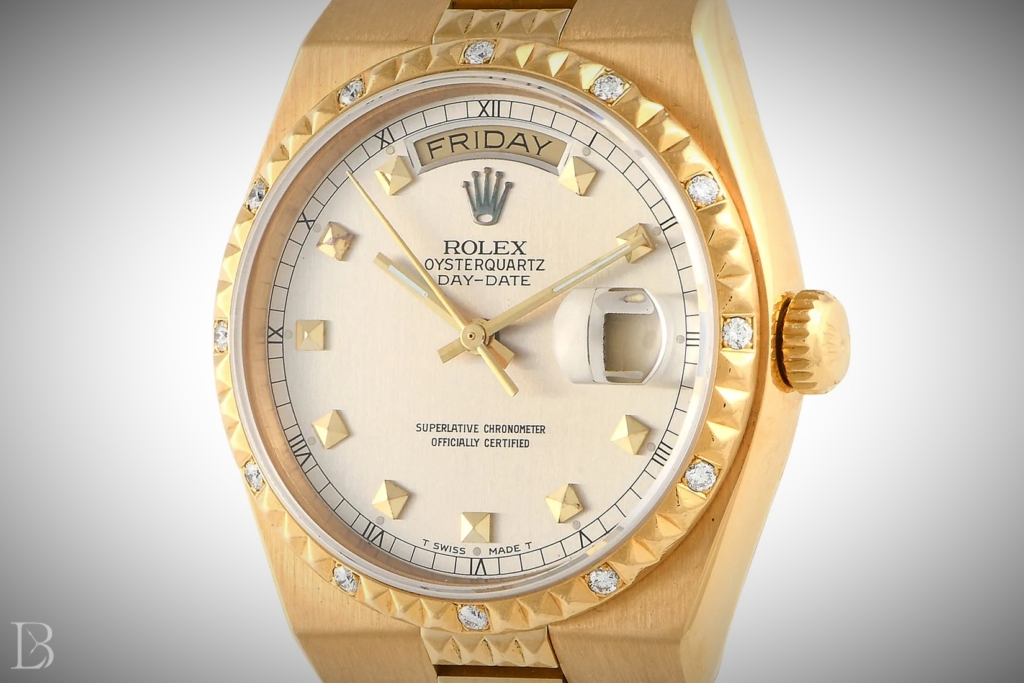 Ref. 19038 Oysterquartz with pyramid bezel and hour markers