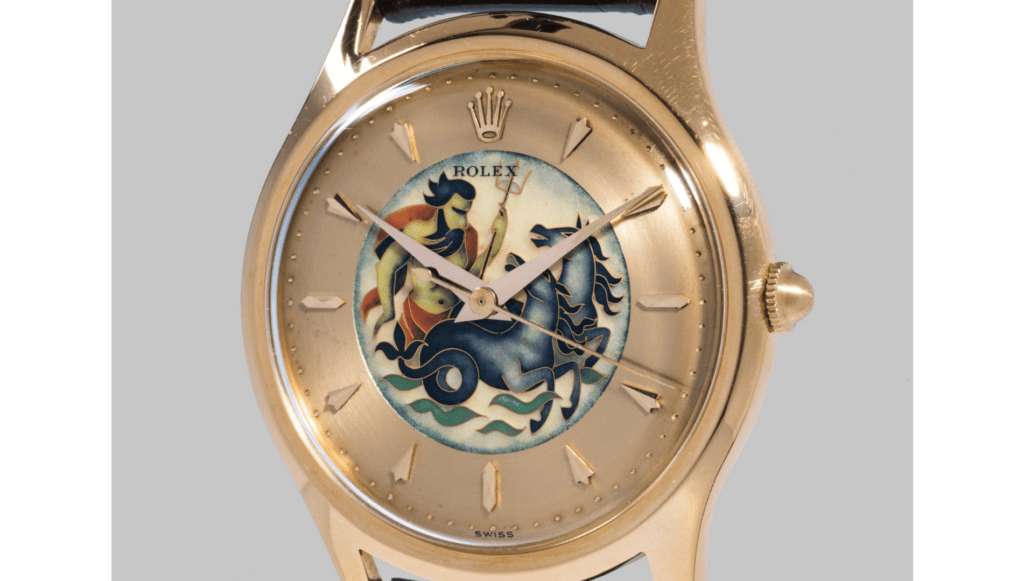 8382 with cloisonné enamel Neptune dial made by Nelly Richard