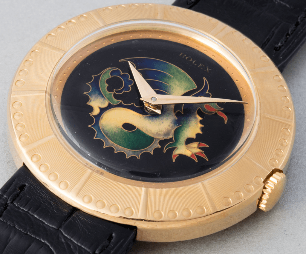 8651 with cloisonné enamel dragon dial made by Marguerite Koch