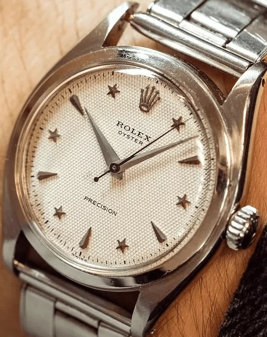Rolex 6022 with stelline waffle dial