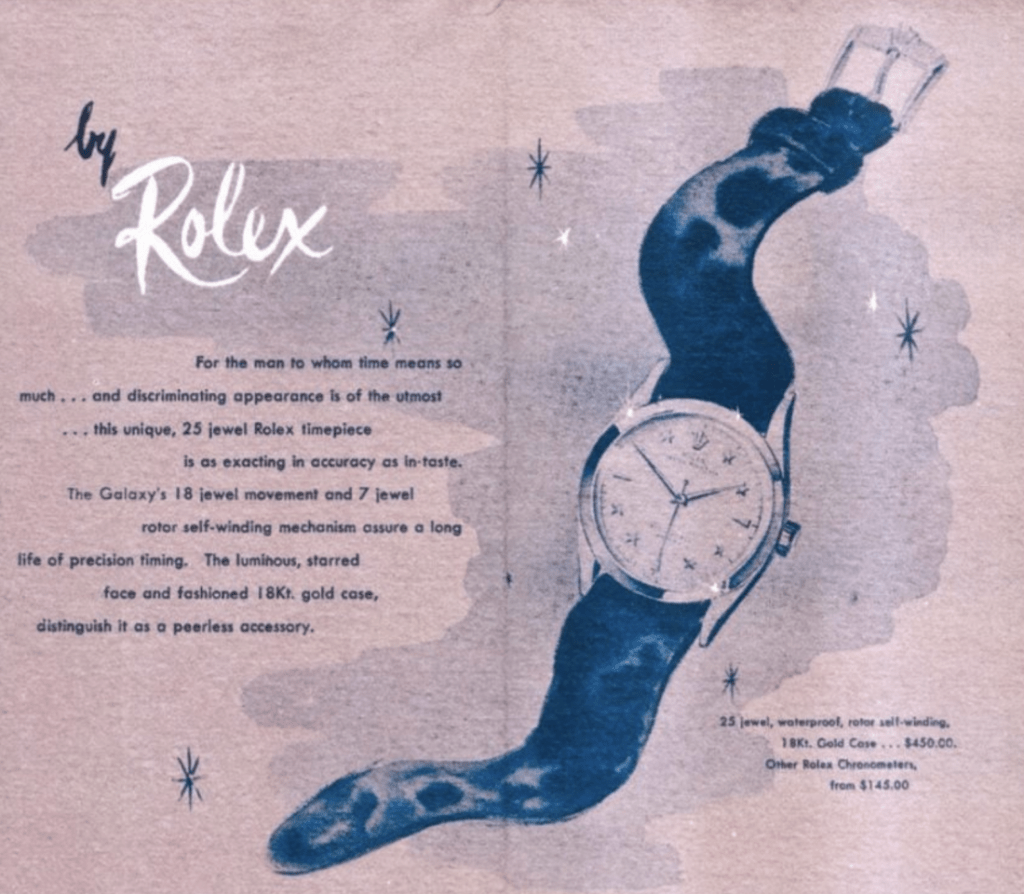 Original Rolex Ad for "The Galaxy" Stelline Dial