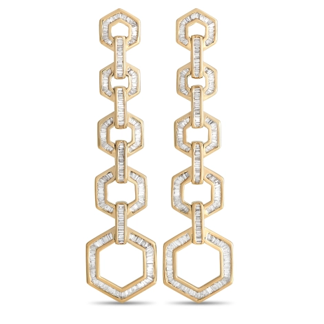 Shop Yellow Gold Diamond Dangle Earrings