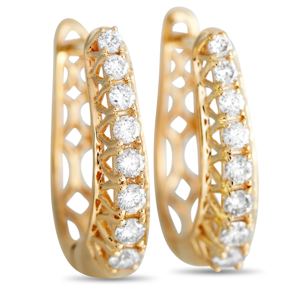LB Exclusive 14K Yellow Gold 0.25 ct Diamond Huggie Earrings
