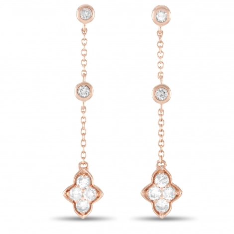 Shop Rose Gold Diamond Dangle Earrings