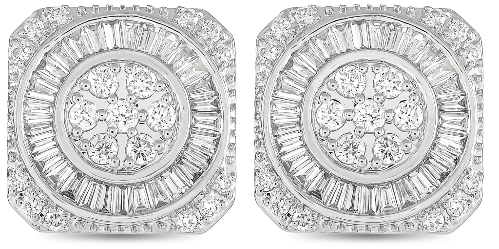 LB Exclusive 14K White Gold 1.75 ct Diamond Stud Earrings