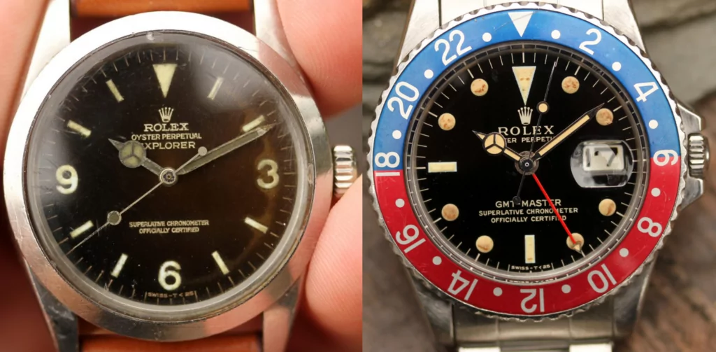 1016 and 1675 with gilt dials. Photo credit: Lunar Oyster
