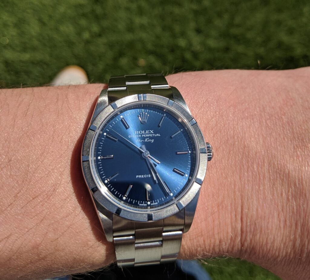 Rolex Air-King with blue dial