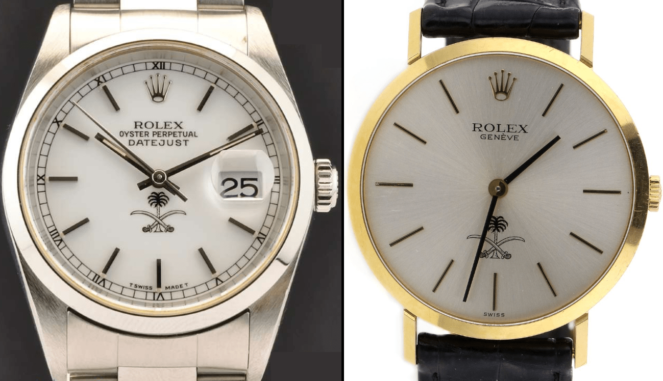 Rolex dials with the Saudi crest and no signature