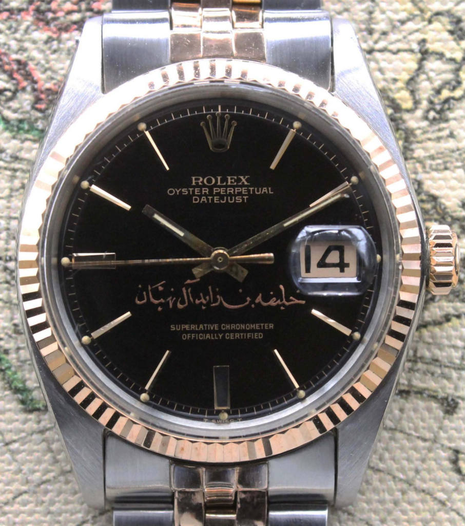 Rolex Datejust ref. 1601 circa 1968 with Khalifa Bin Zayed Al Nahyan signature dial