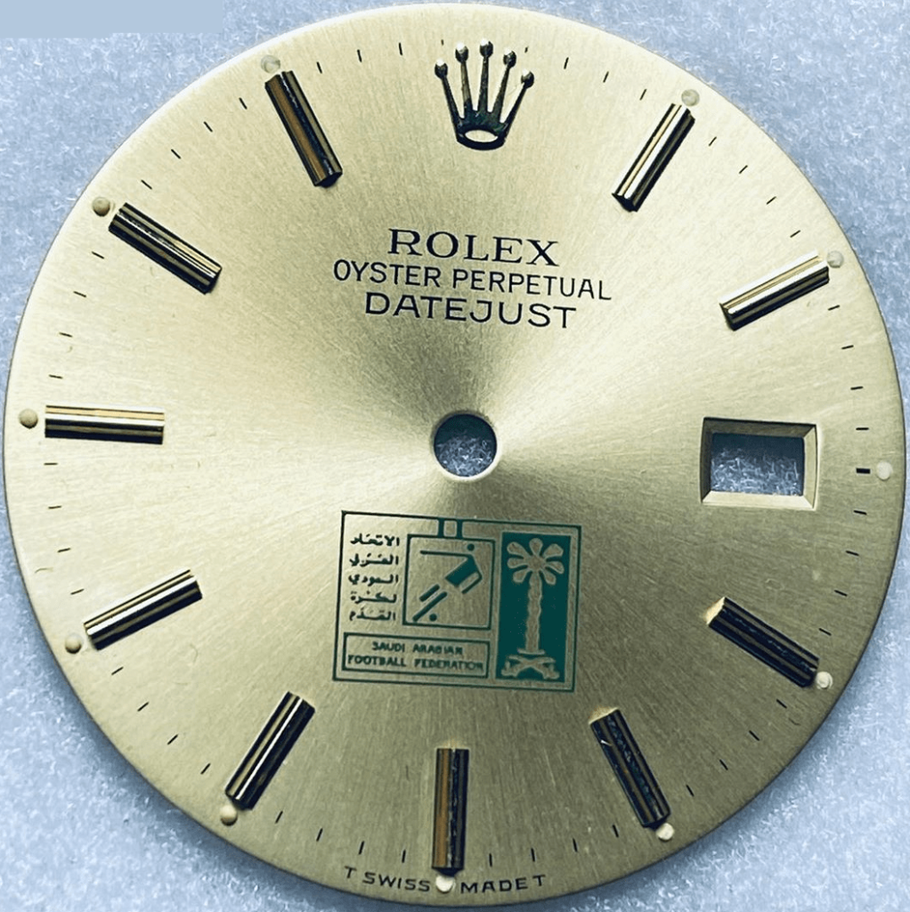 Rolex Datejust dial with Saudi Football Federation logo