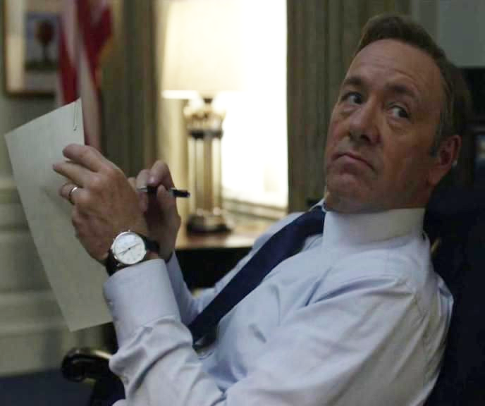 Kevin Spacey wearing an IWC Portugieser Chronograph in House of Cards