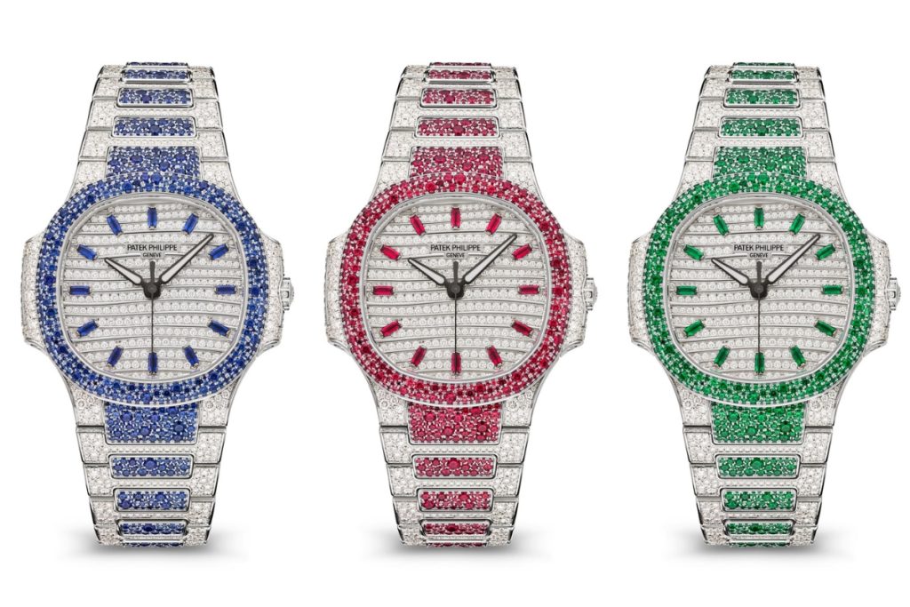 Patek Philippe High Jewelry Ladies Nautilus 7118 Sapphire Rubies Emeralds