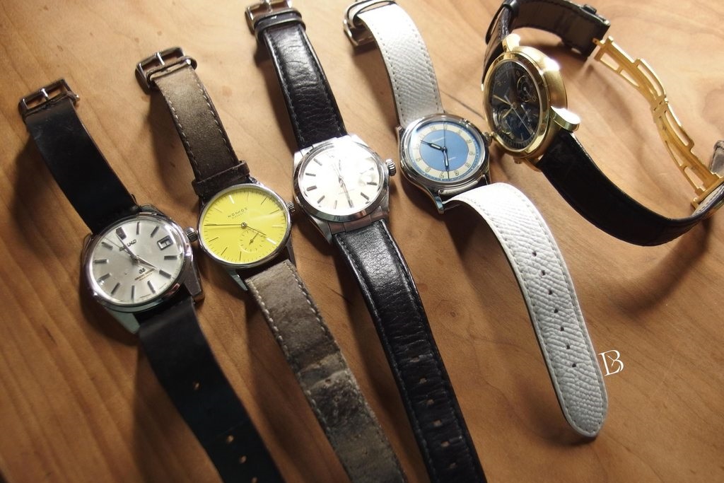 Watches with various kinds of leather straps