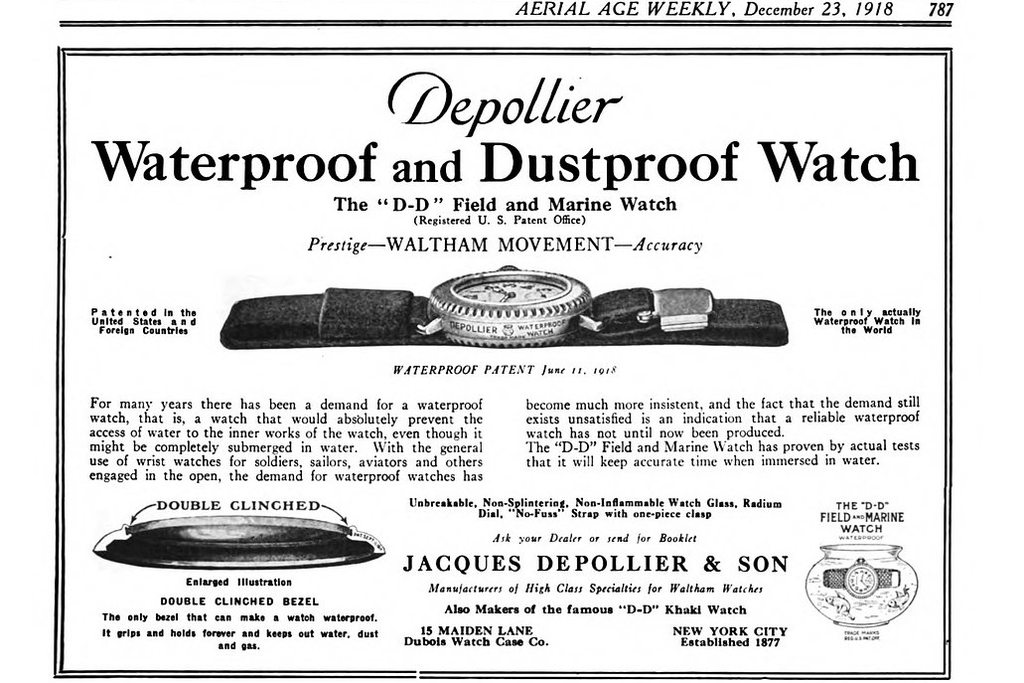 The Depollier was arguably the first waterproof watch in history