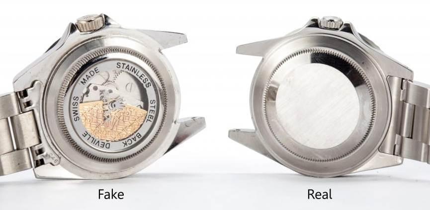 Fake vs real Rolex casebacks