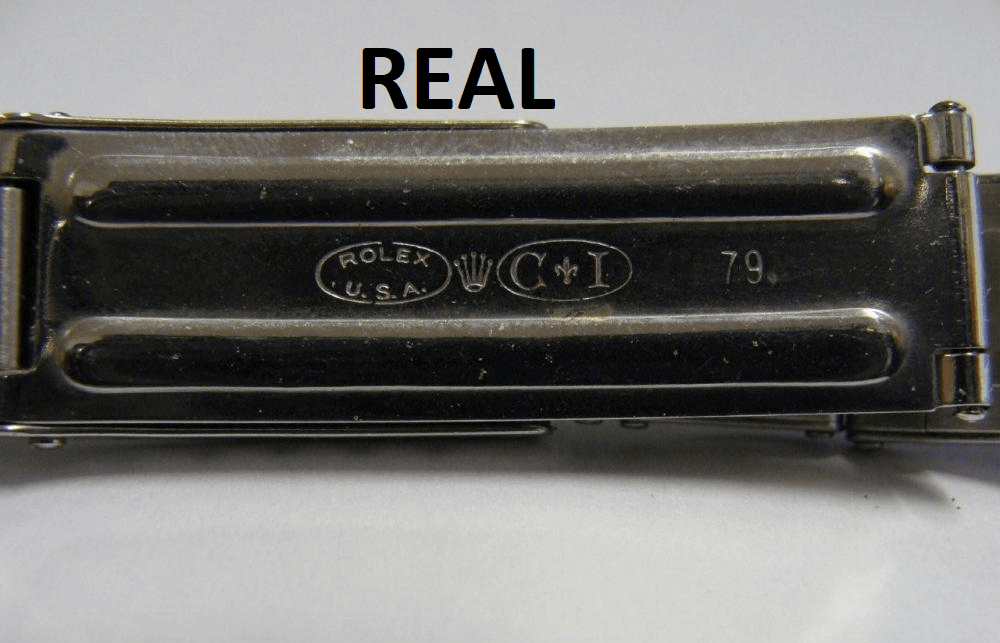 Real Rolex USA engraving on bracelet