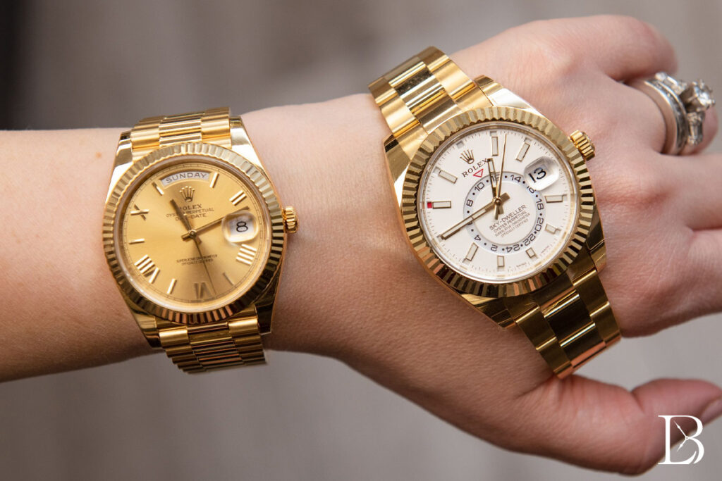  2 popular yellow gold Rolex watches for men
