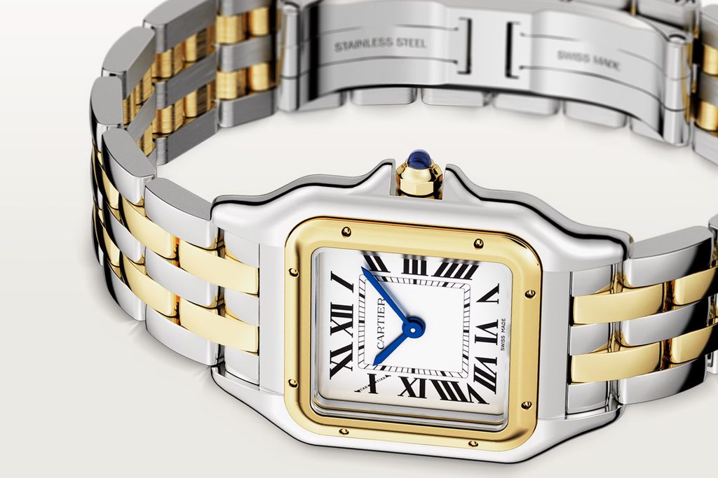The Panthère de Cartier is an iconic two-tone ladies watch