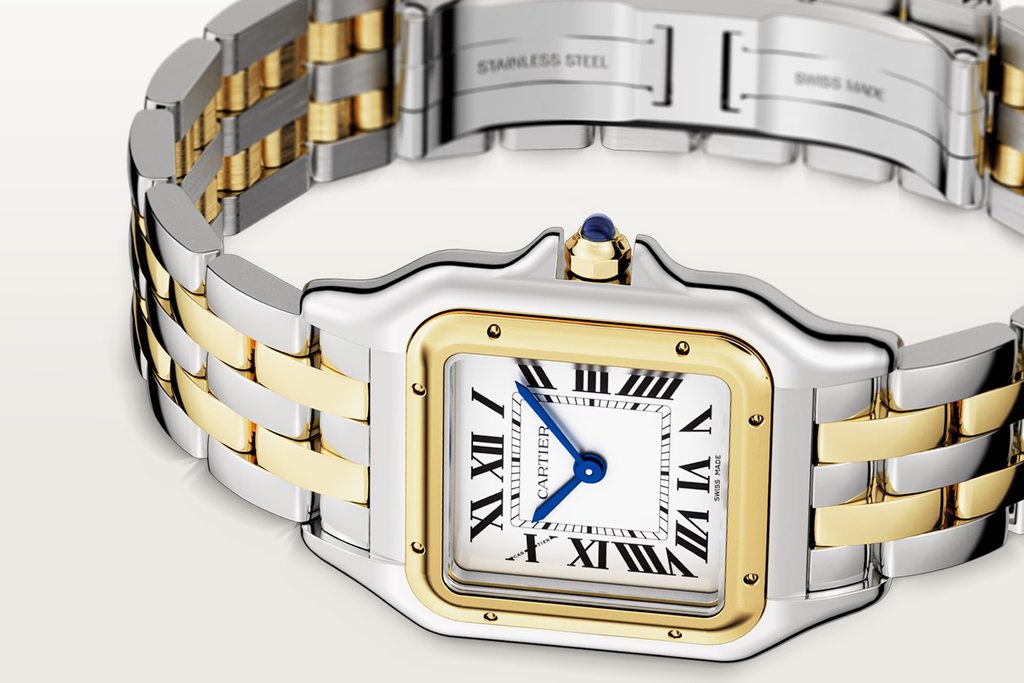 The Panthère de Cartier is an iconic two-tone ladies watch
